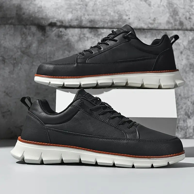 Italienische Leder Sneaker Herren Casual Schnürschuhe