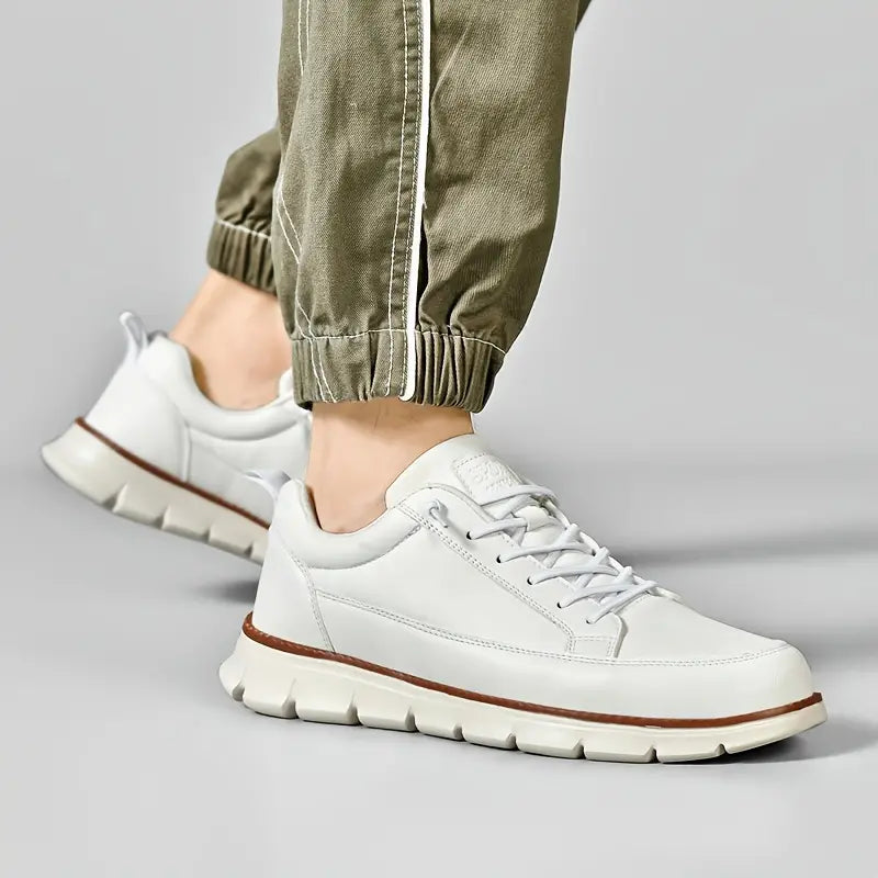 Italienische Leder Sneaker Herren Casual Schnürschuhe