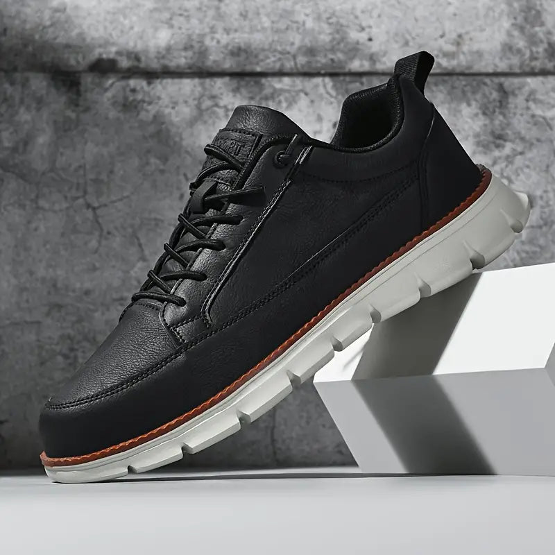 Italienische Leder Sneaker Herren Casual Schnürschuhe