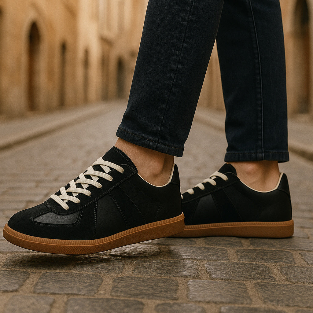 Leder Sneaker Herren – rutschfeste Low-Top Schnürschuhe