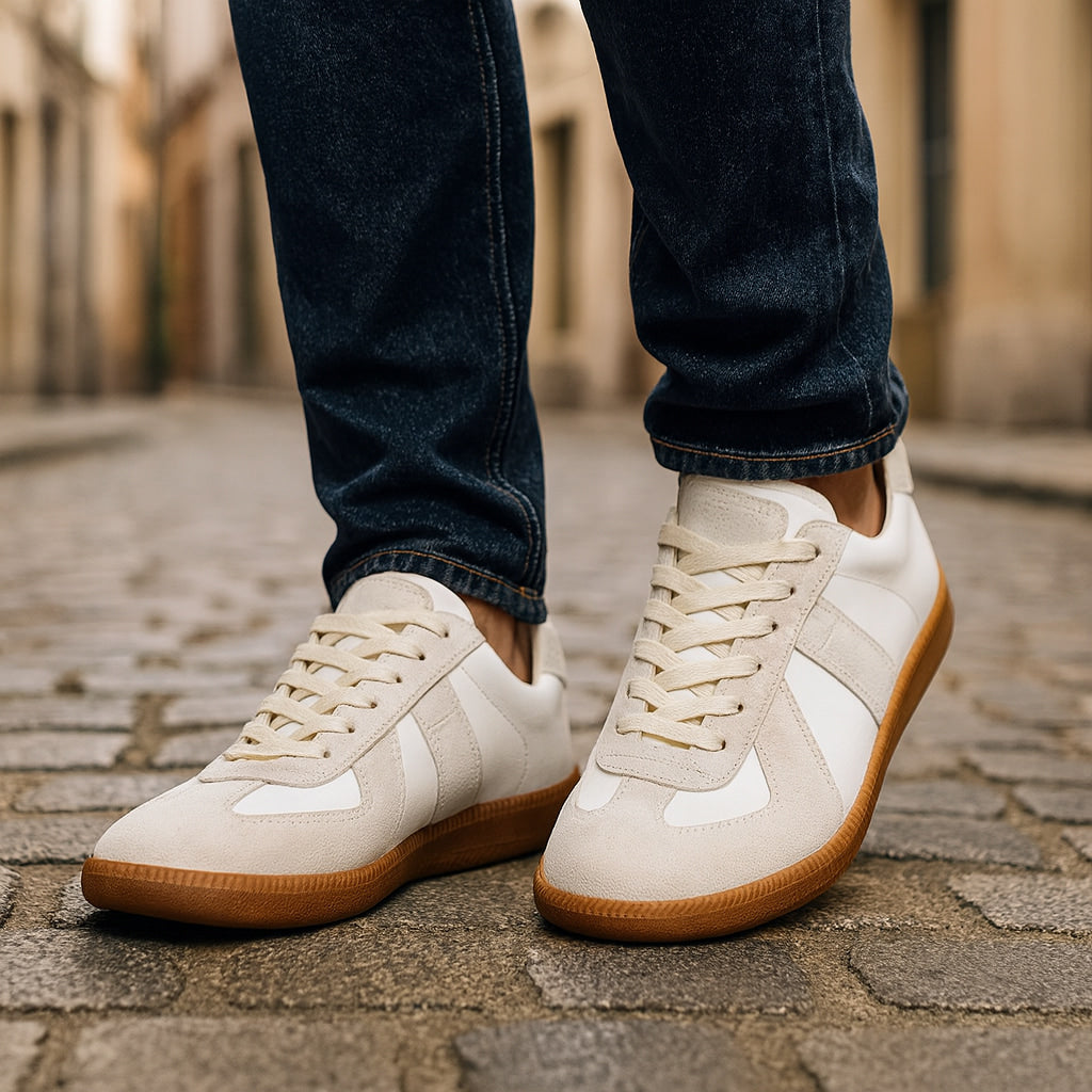 Leder Sneaker Herren – rutschfeste Low-Top Schnürschuhe