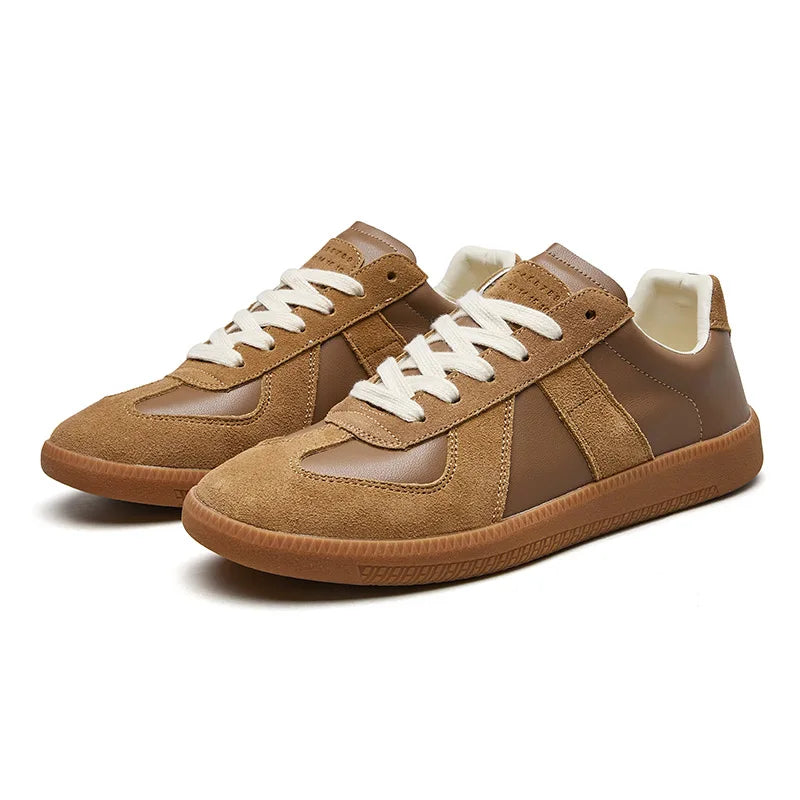 Leder Sneaker Herren – rutschfeste Low-Top Schnürschuhe