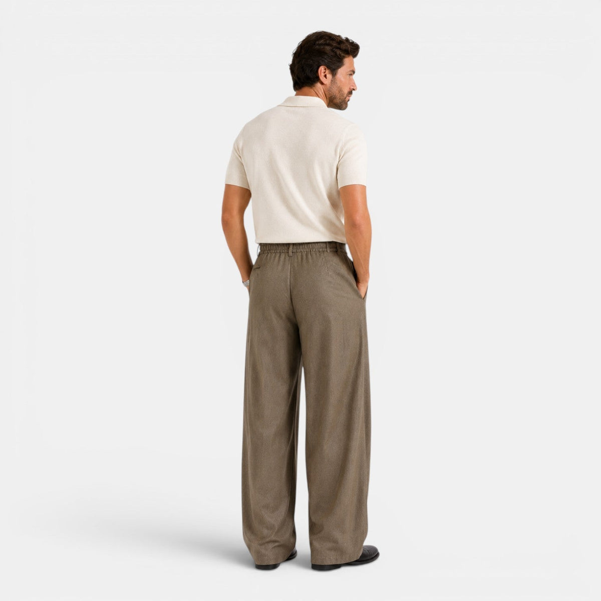Weite Bundfalten Hose Herren Tailliert Elegant Anzug