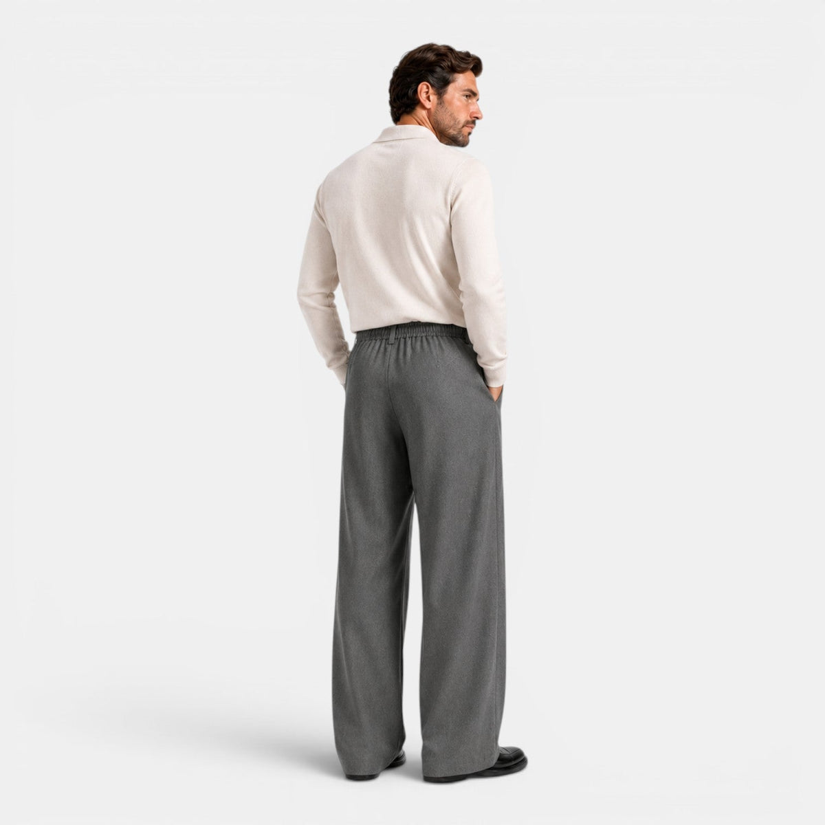 Weite Bundfalten Hose Herren Tailliert Elegant Anzug