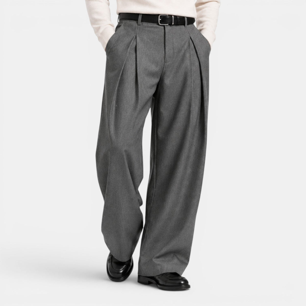 Weite Bundfalten Hose Herren Tailliert Elegant Anzug