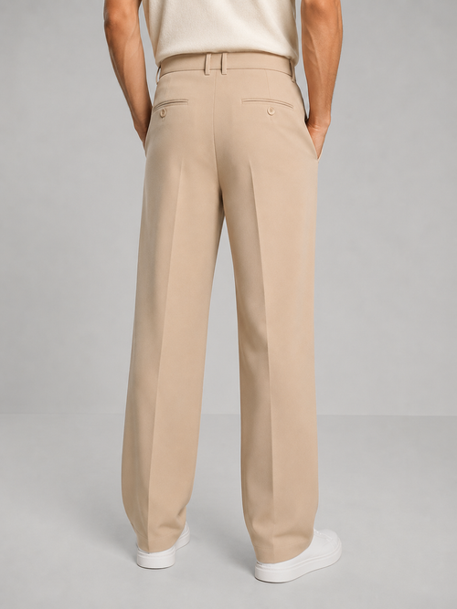 Bundfalten Anzughose Herren Gerade Smart Casual