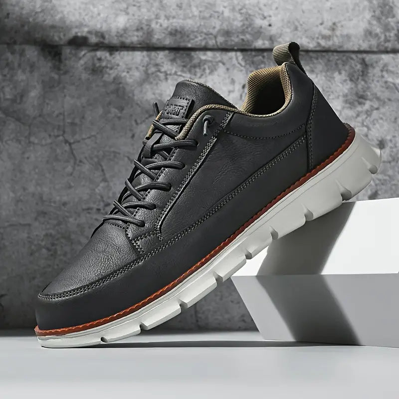 Italienische Leder Sneaker Herren Casual Schnürschuhe
