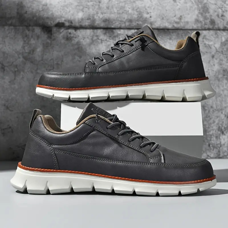 Italienische Leder Sneaker Herren Casual Schnürschuhe