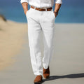 Premium Leinenhose Herren Elegant Sommer Anzughose