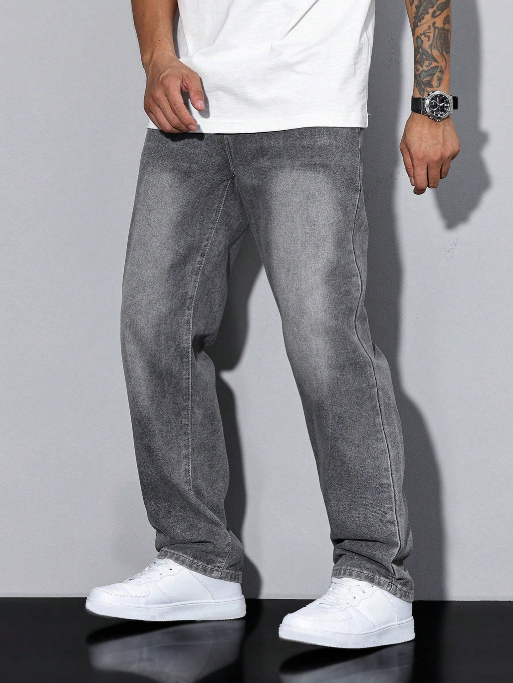 Baggy Denim Jeans Herren Weit Streetwear Fünf-Pocket
