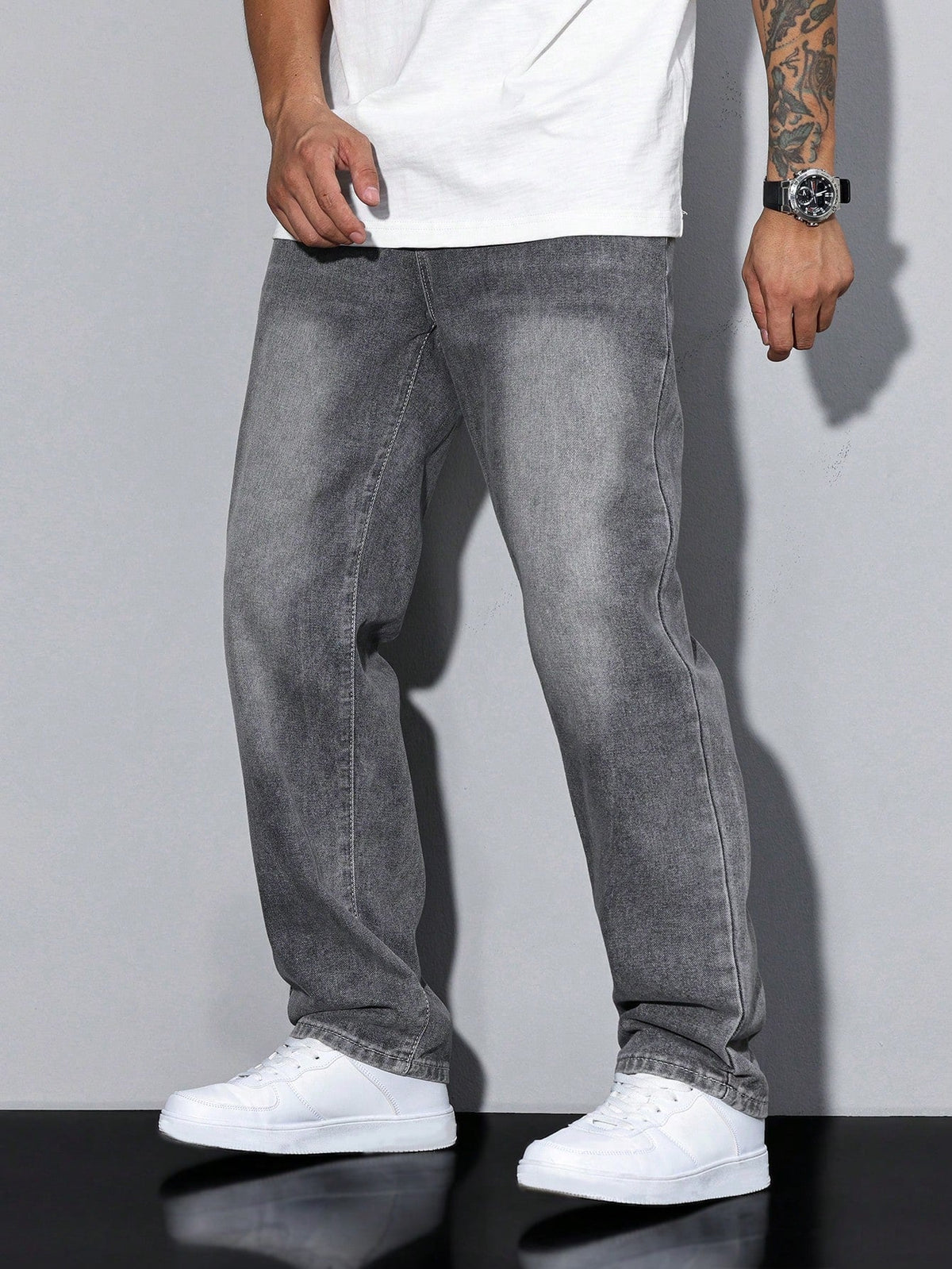 Baggy Denim Jeans Herren Weit Streetwear Fünf-Pocket