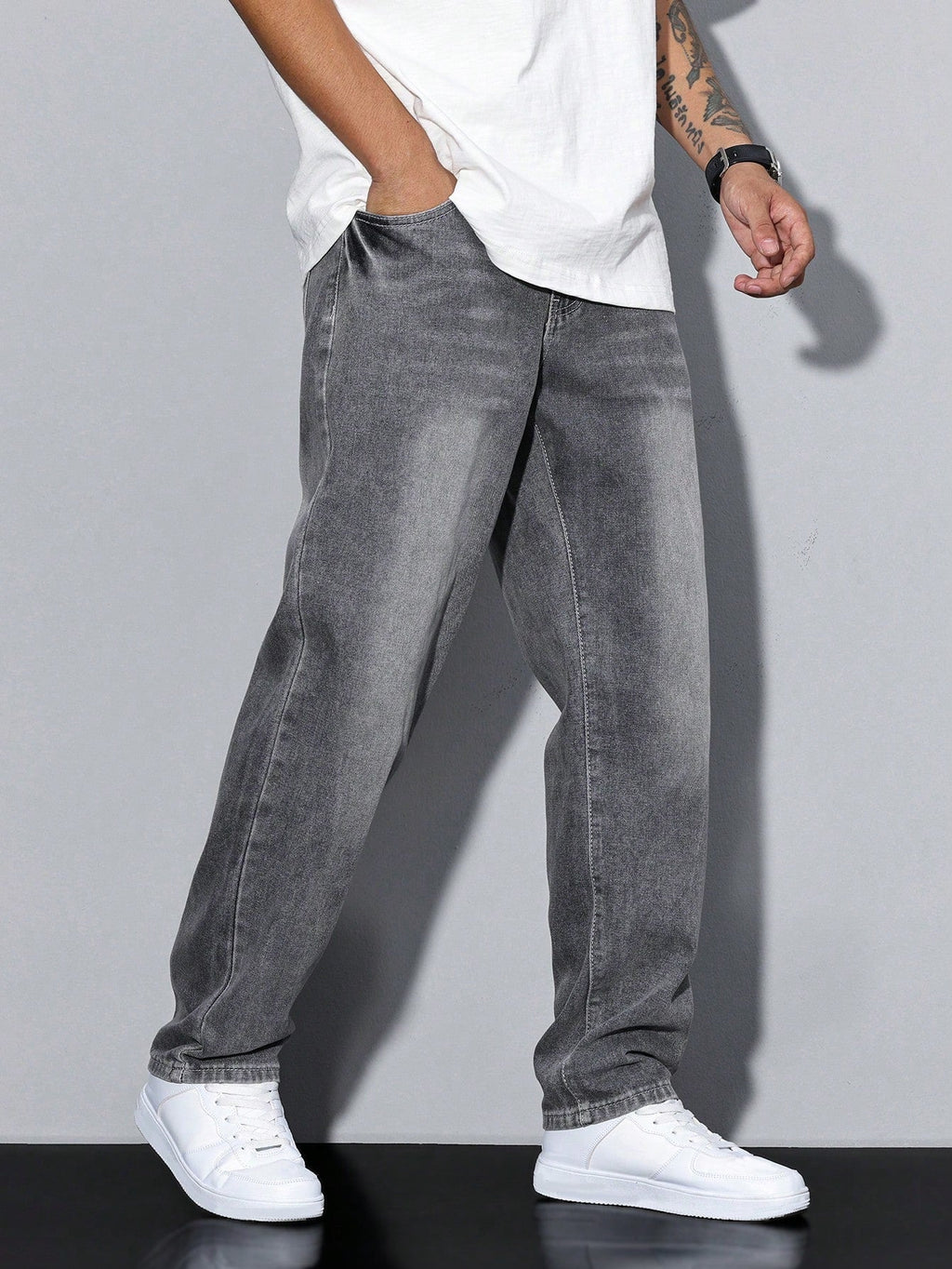 Baggy Denim Jeans Herren Weit Streetwear Fünf-Pocket