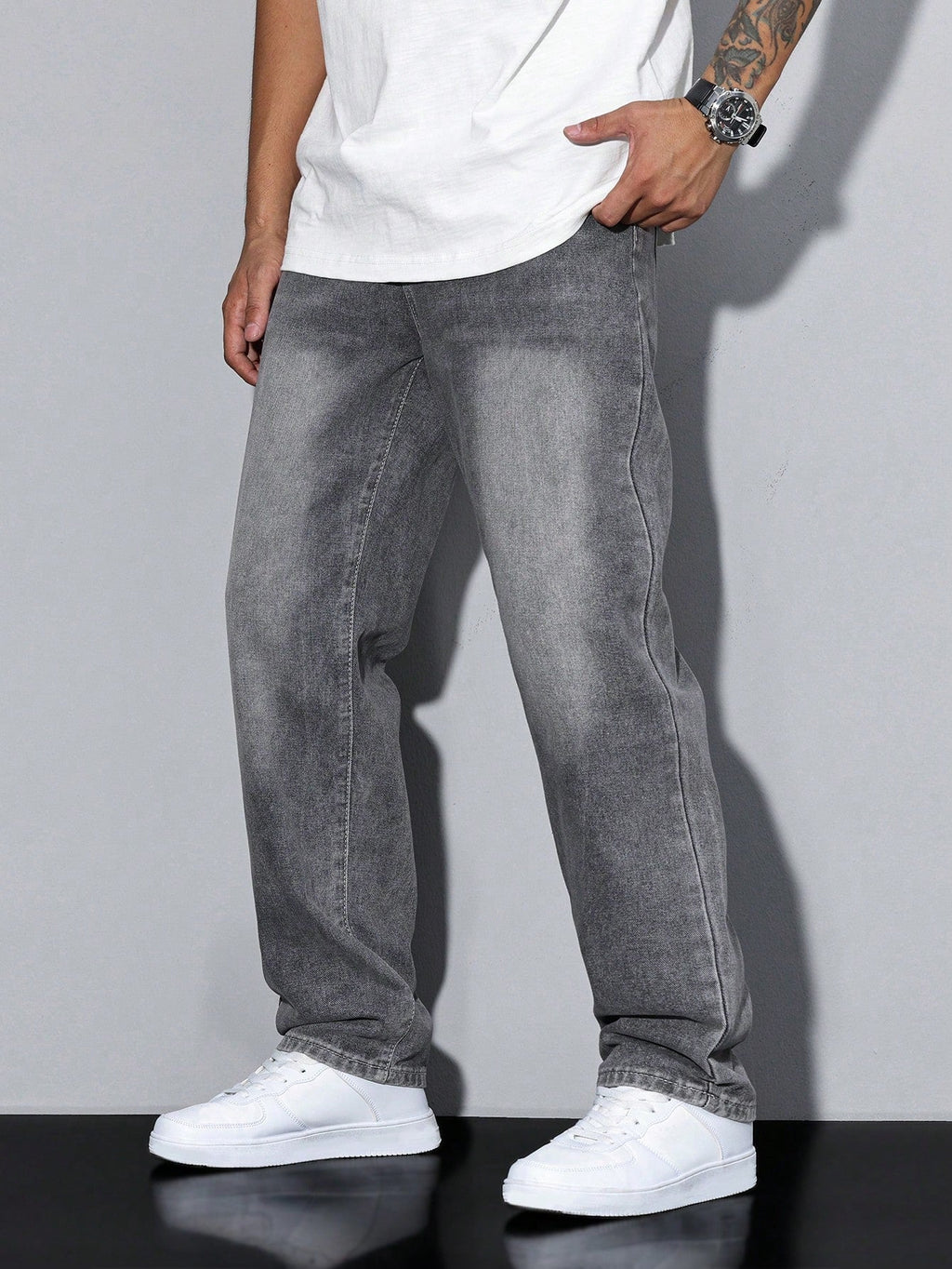 Baggy Denim Jeans Herren Weit Streetwear Fünf-Pocket