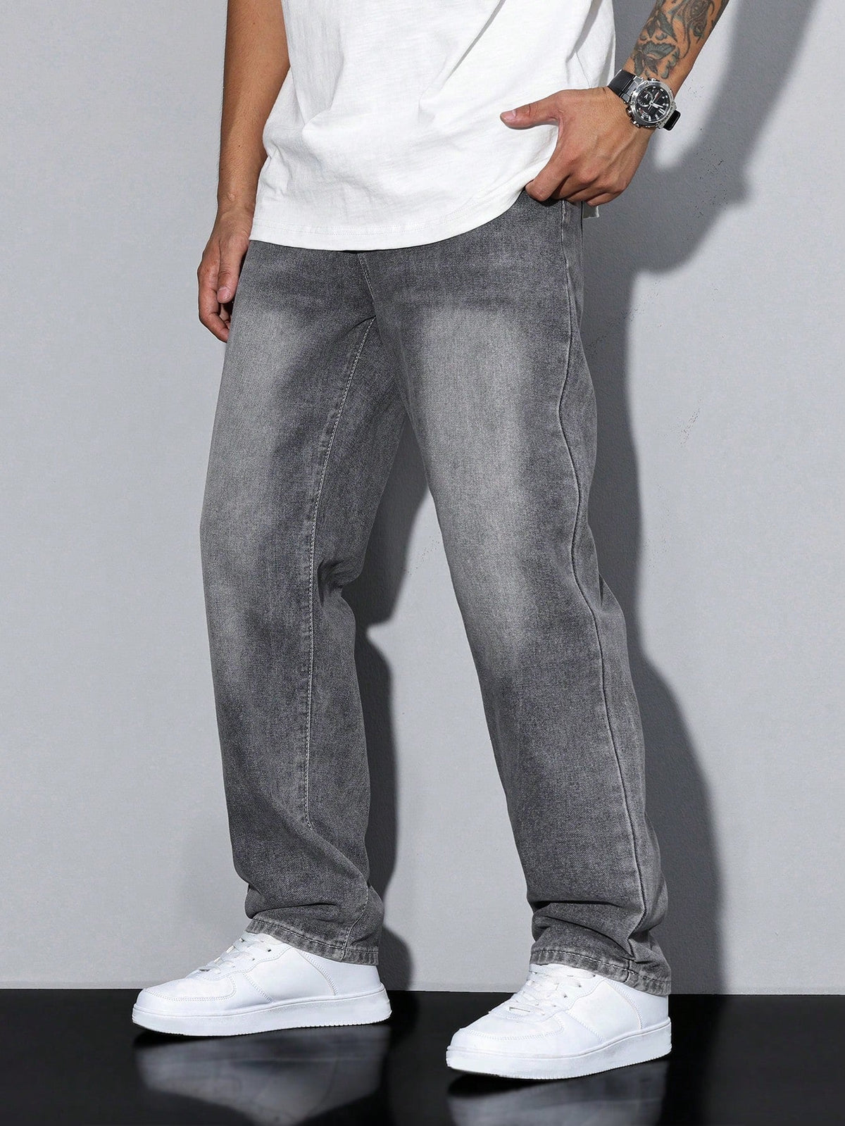 Baggy Denim Jeans Herren Weit Streetwear Fünf-Pocket