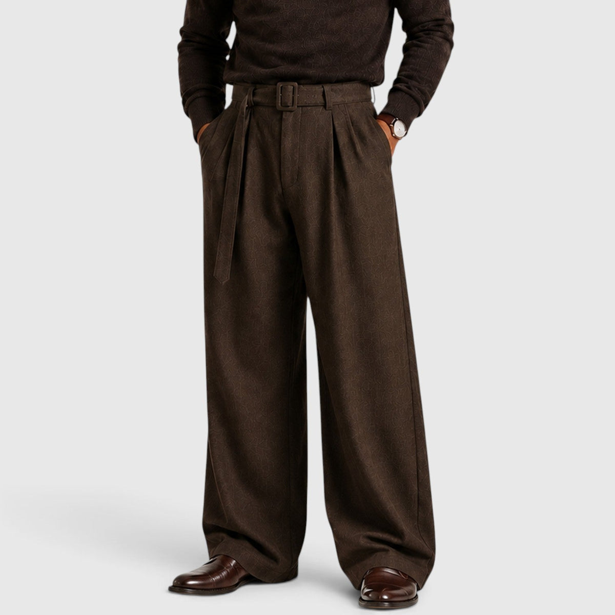 Bundfalten Anzughose Herren Gerade Elegant Business