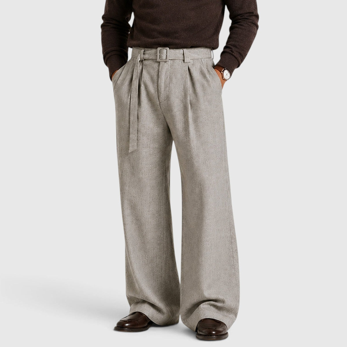 Bundfalten Anzughose Herren Gerade Elegant Business
